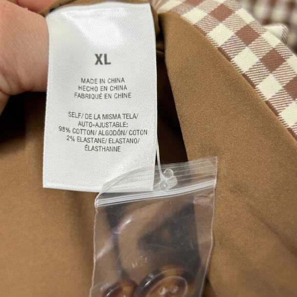 FAVORITE DAUGHTER Break Up Blazer Longline Brown Gingham Sz XL NWOT {L18} - Picture 11 of 12